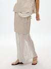 Sheer Layered Midi Skirt
