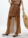 Sheer Layered Midi Skirt