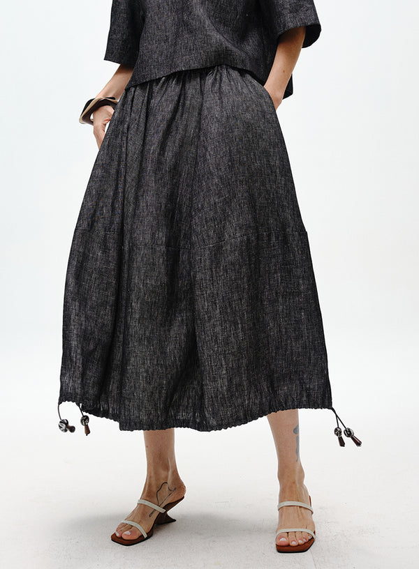 Linen Bubble Hem Skirt