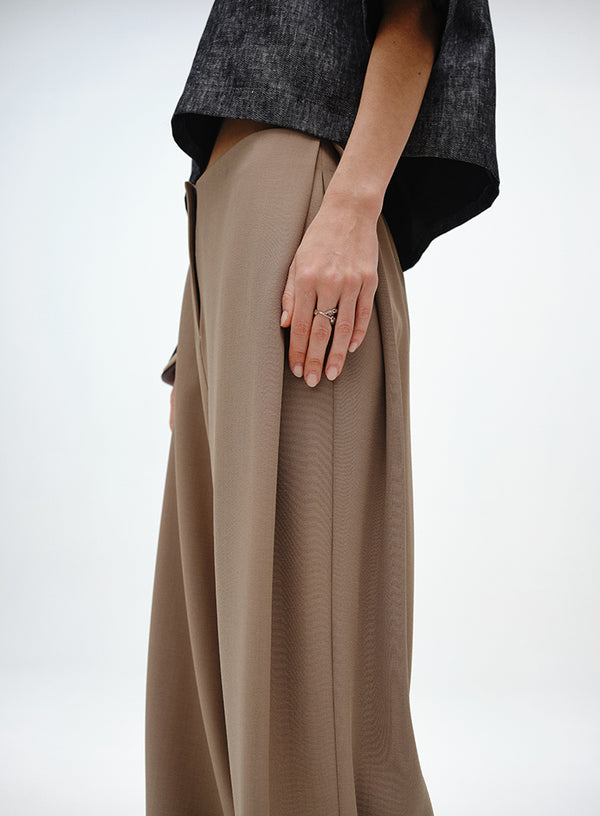 Pleated Adjustable Cuff Trousers