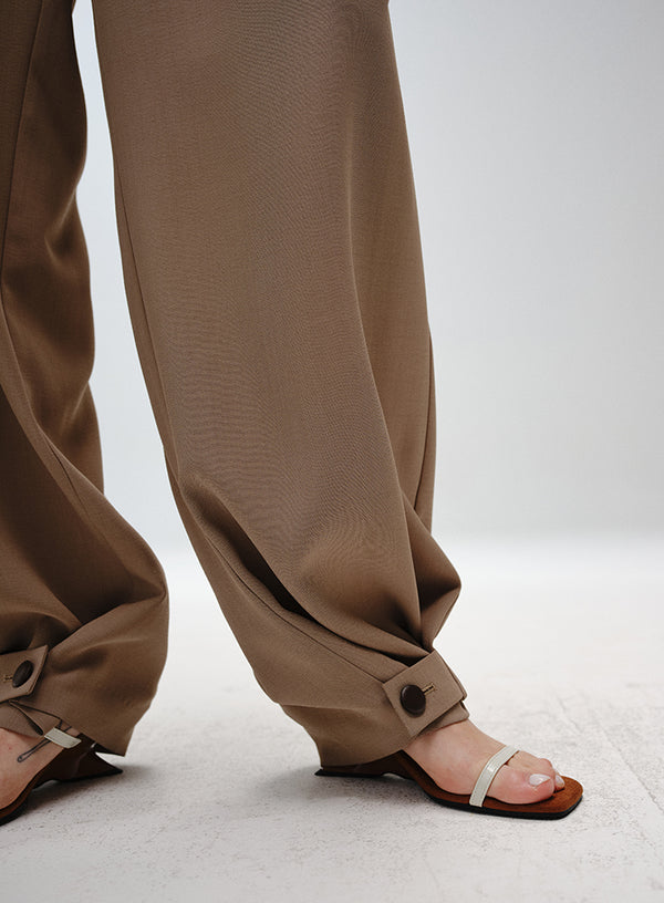 Pleated Adjustable Cuff Trousers