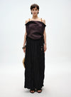 Pleated Skirt with Wooden Pendant