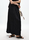 Pleated Skirt with Wooden Pendant