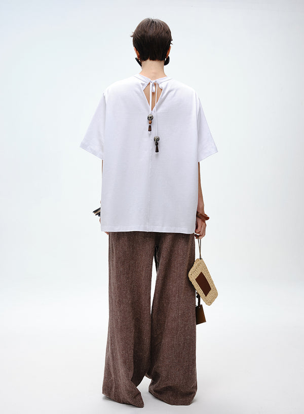 Wood Pendant Cotton Tee