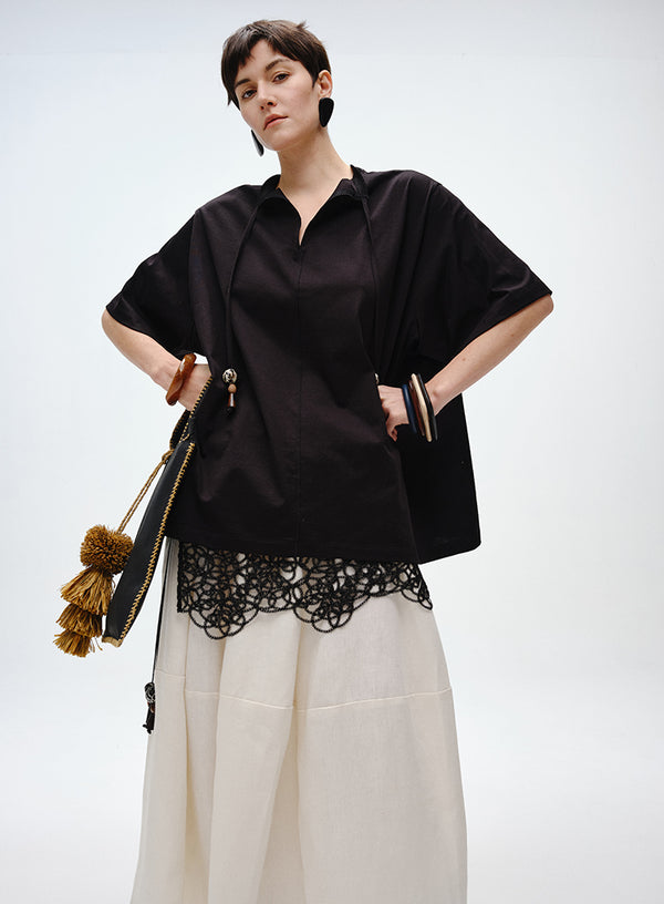 Layered Wrap Tie Mini Skirt
