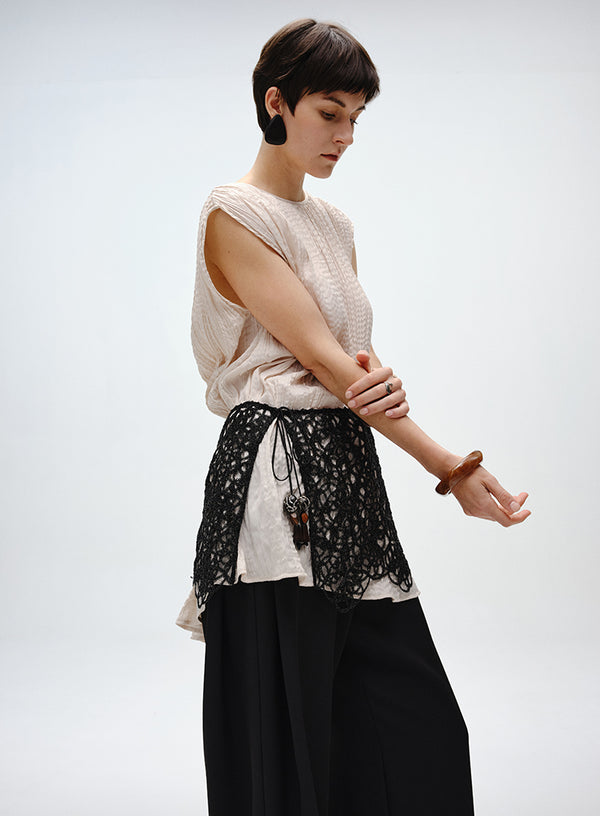 Layered Wrap Tie Mini Skirt