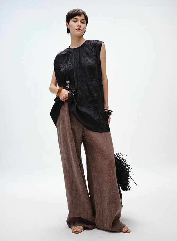 Summer Linen Wide-Leg Pants