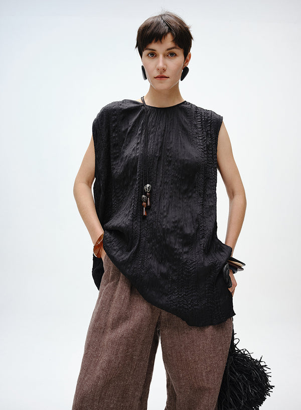 Bodhi Pleated Sleeveless Top