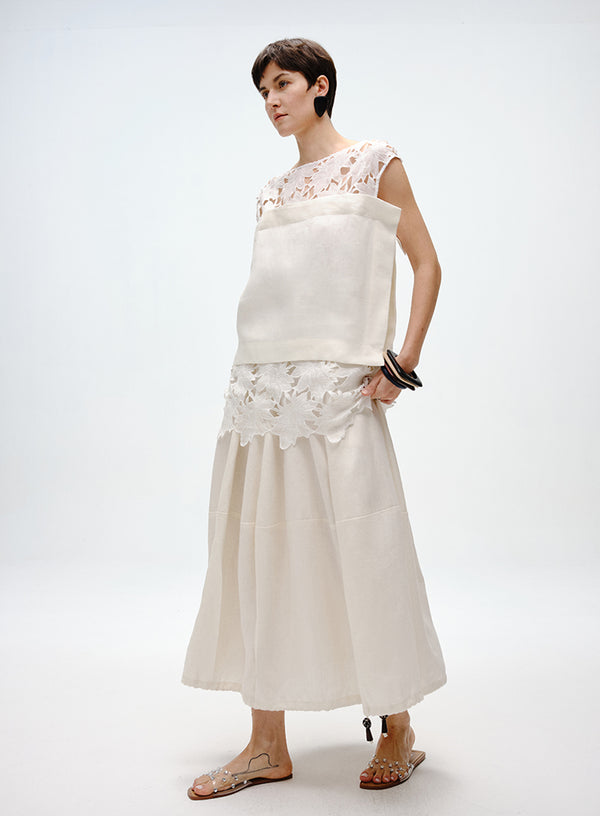 Linen Bubble Hem Skirt
