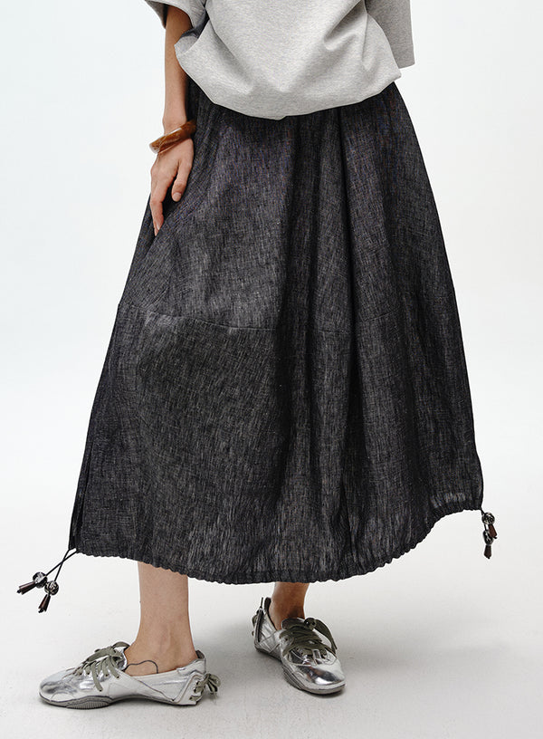 Linen Bubble Hem Skirt