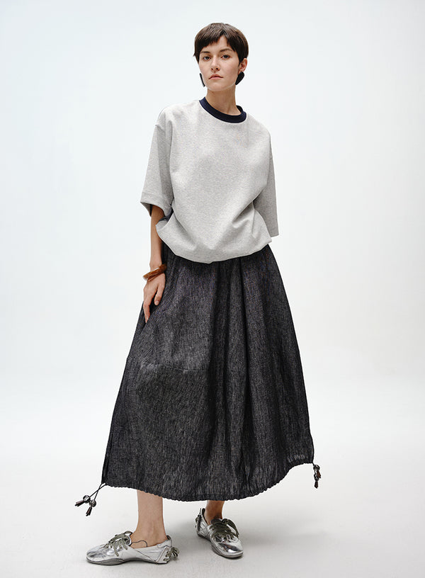 Linen Bubble Hem Skirt