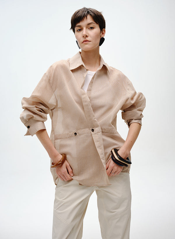 Classic Belted Shirt with Twist