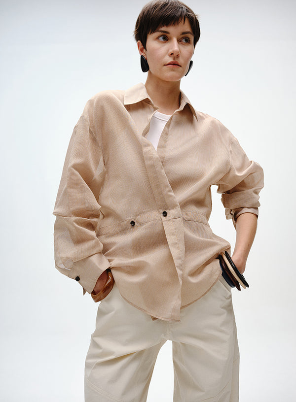 Classic Belted Shirt with Twist