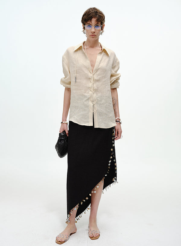 Asymmetrical Side Slit Skirt
