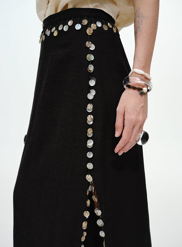 Asymmetrical Side Slit Skirt