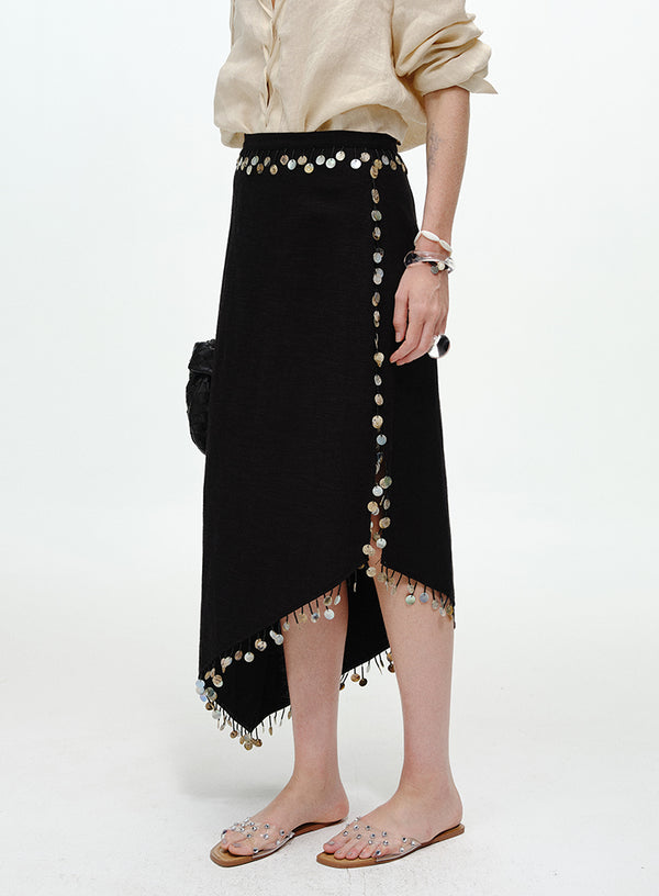 Asymmetrical Side Slit Skirt