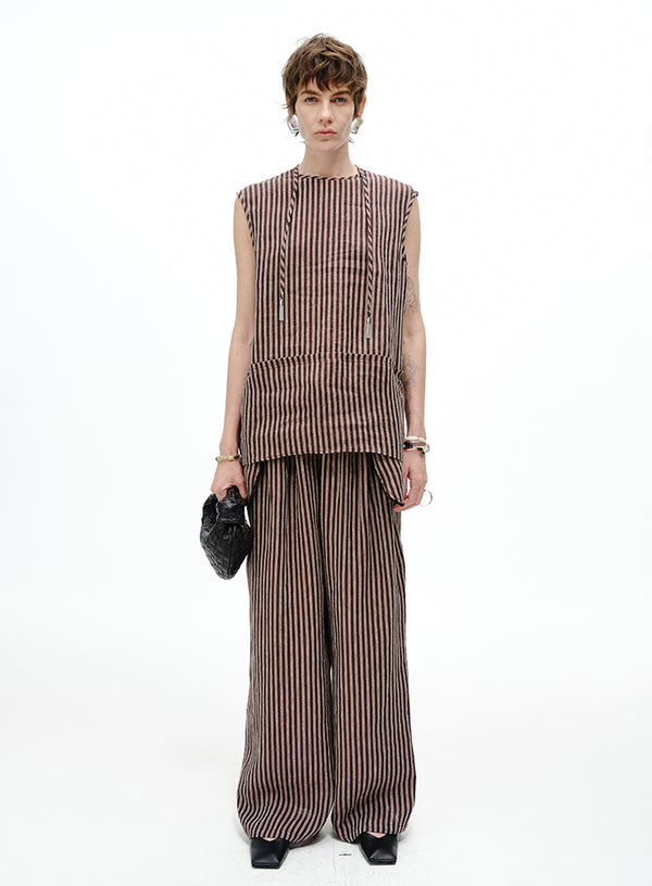 Linen Stripe Sleeveless Top
