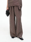 Striped Wide-Leg Linen Trousers