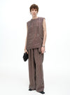 Striped Wide-Leg Linen Trousers