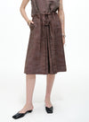 Linen A-Line Midi Skirt