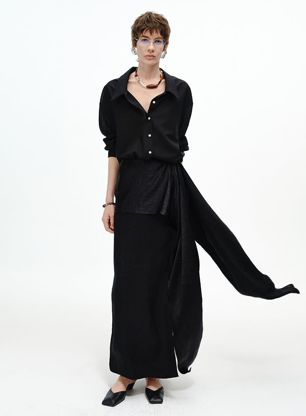 Elegant High-Slit Tail Skirt