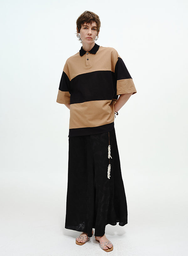 Beaded Stripe Polo Shirt