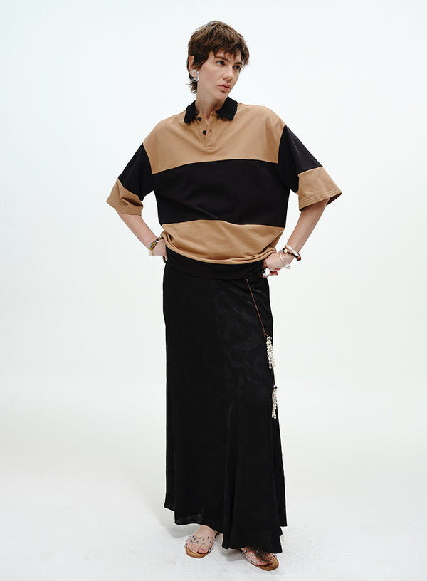 Beaded Stripe Polo Shirt