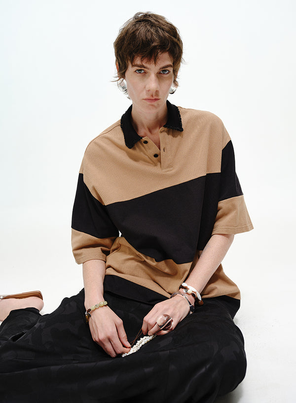 Beaded Stripe Polo Shirt