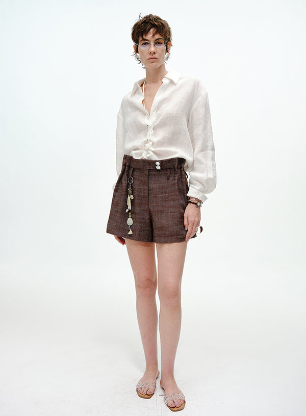 Denim-Style Linen Shorts
