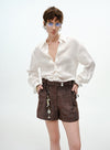 Denim-Style Linen Shorts
