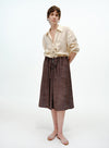 Linen A-Line Midi Skirt