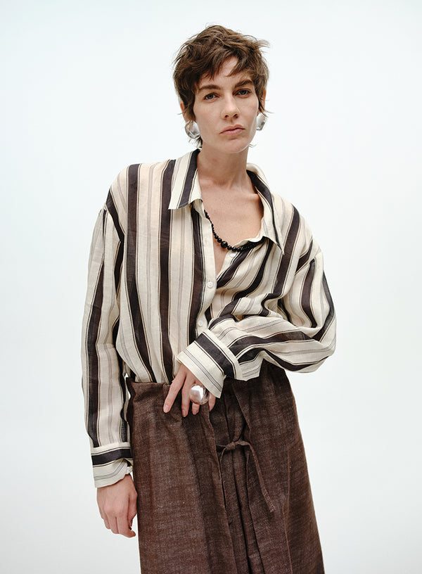 Ramie Button-Down Shirt