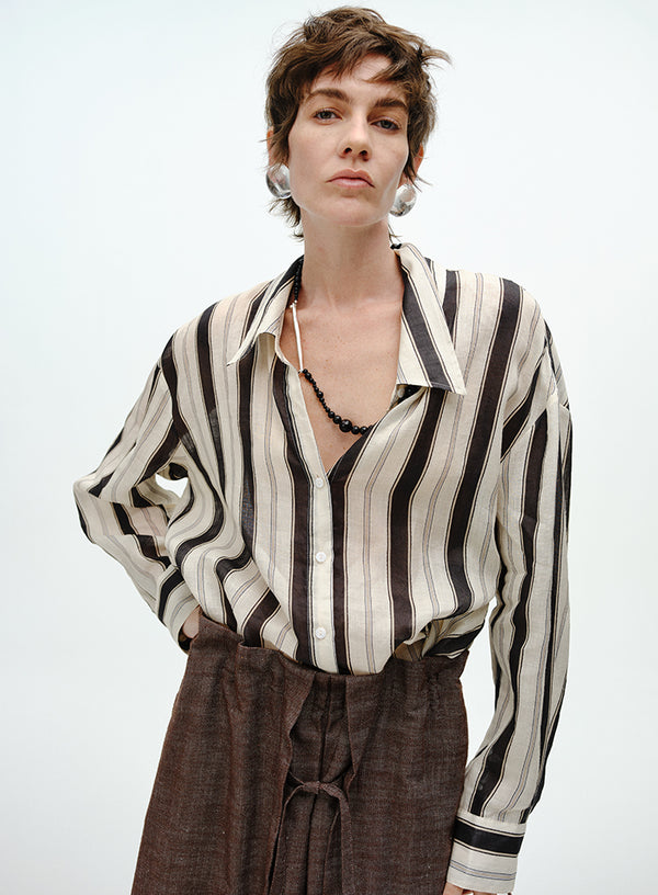 Ramie Button-Down Shirt