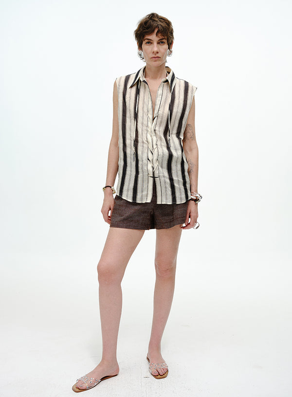 Linen Blend Tank Shirt