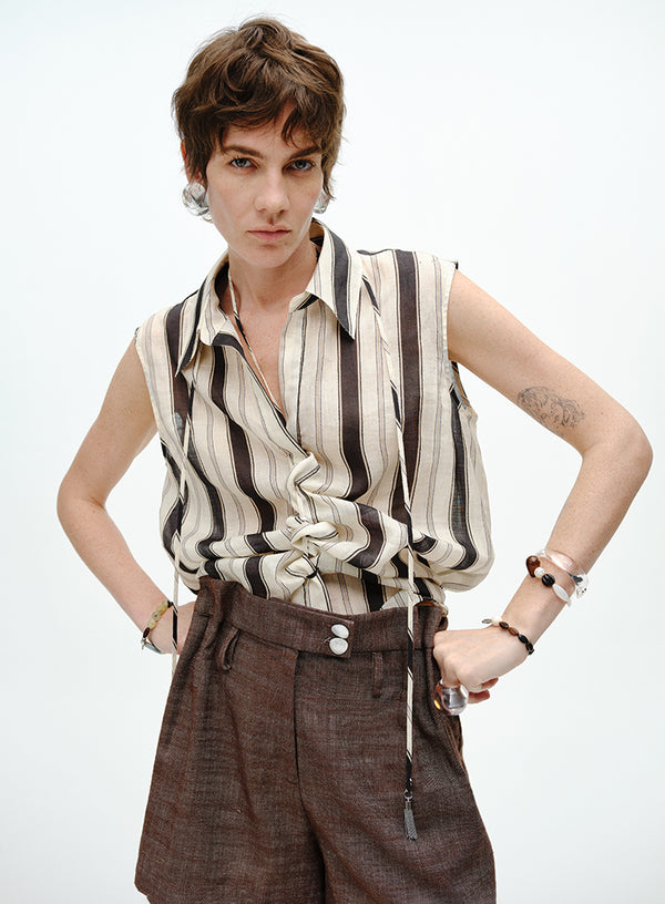 Linen Blend Tank Shirt