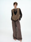 Striped Wide-Leg Linen Trousers