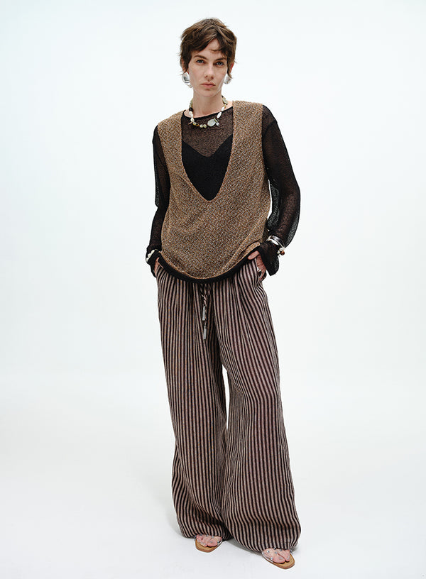 V-Neck Lace-Knit Vest Top
