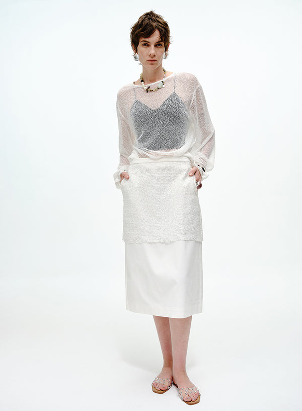 Layered Lace Pencil Skirt