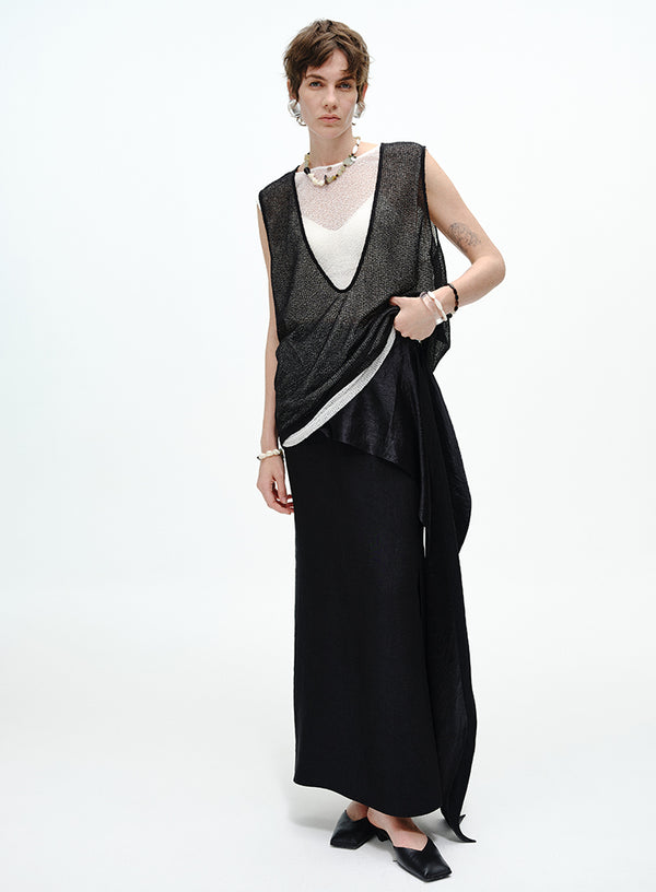 Elegant High-Slit Tail Skirt