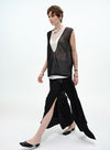 Elegant High-Slit Tail Skirt