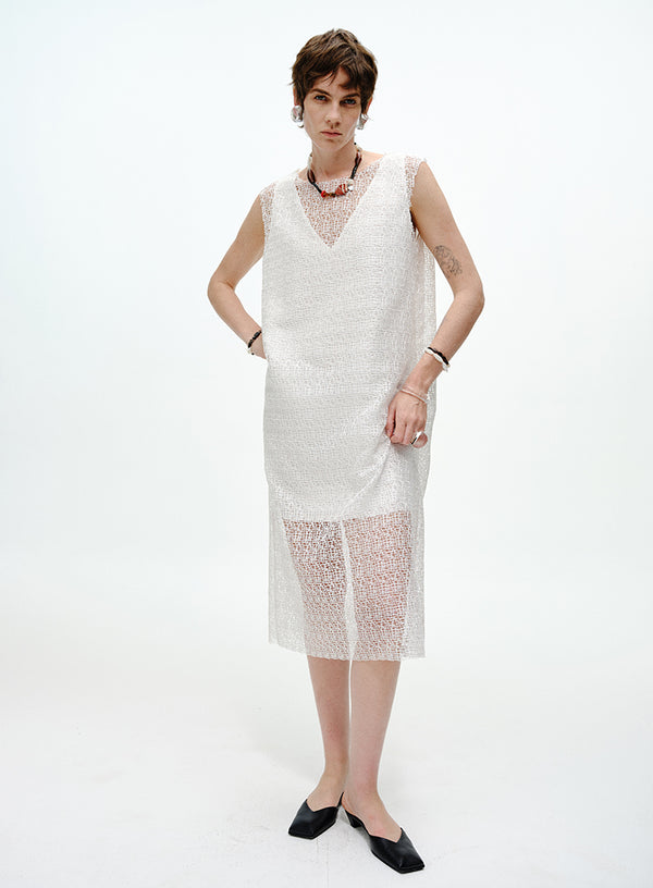 Sheer Cutout Sleeveless Dress