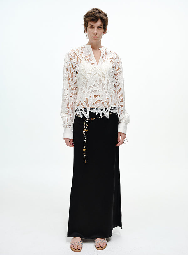Side-Vent Midi Skirt