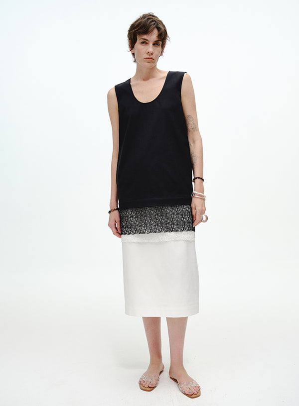 Layered Lace Pencil Skirt