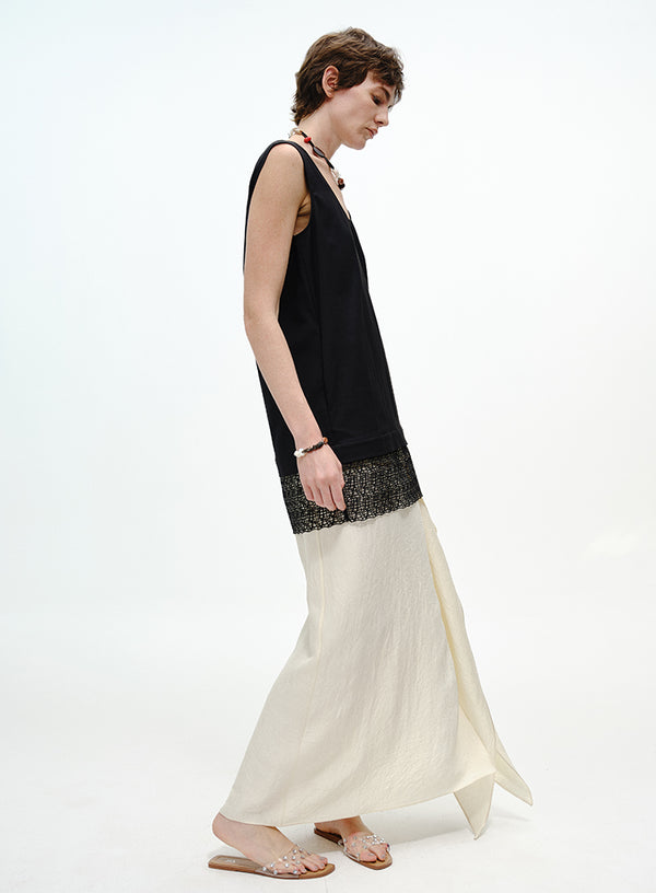 Elegant High-Slit Tail Skirt