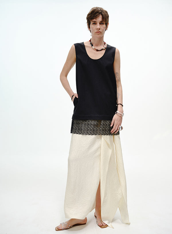 Elegant High-Slit Tail Skirt