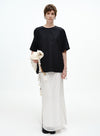 Pearl-Trimmed Ribbed Skirt - Side Slits