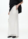 Pearl-Trimmed Ribbed Skirt - Side Slits
