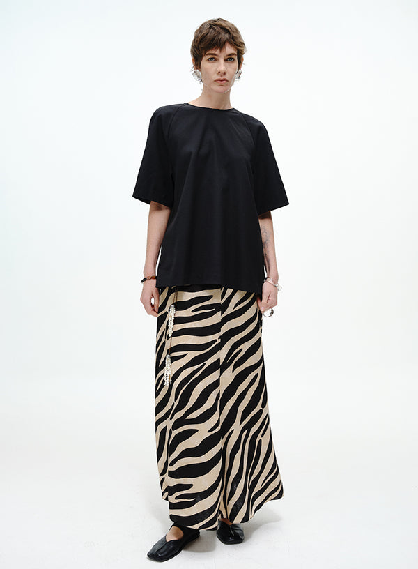 Flared Waist-Chain Skirt