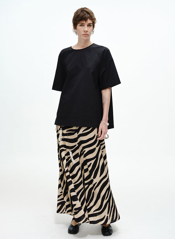 Flared Waist-Chain Skirt