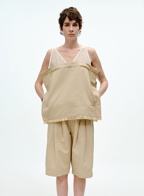 Raw-Edge Slub Cotton Camisole